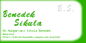 benedek sikula business card